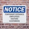 Signmission Temporary Entrance Employees Visitors Customers OSHA Notice Sign, Plastic, 10in W x 7in L, 2PK OS-2PACK-NS-P-710-L-18537 - alternate 6